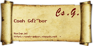 Cseh Gábor névjegykártya