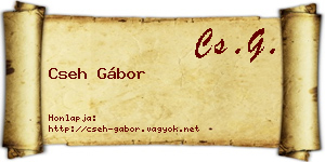 Cseh Gábor névjegykártya